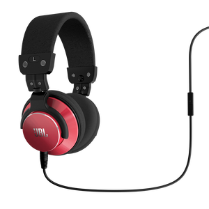 JBL Bassline - Red - DJ Style Over-Ear Headphones - Hero